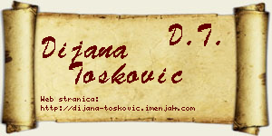 Dijana Tošković vizit kartica